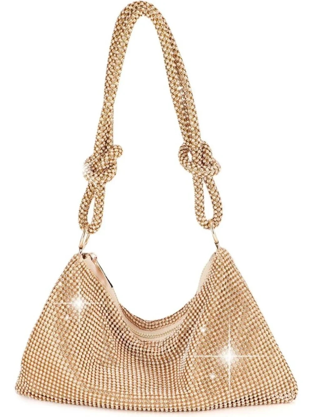Glamorous Gold Rhinestone Clutch Purse for Women - Perfect for Weddings